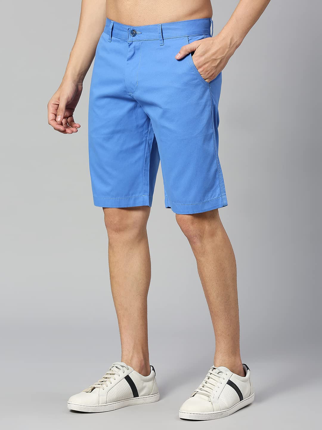 Thomas Scott Mens | 100% Cotton | Solid | Above Knee | Button Closure | Chino | Casual Shorts for Men Aqua