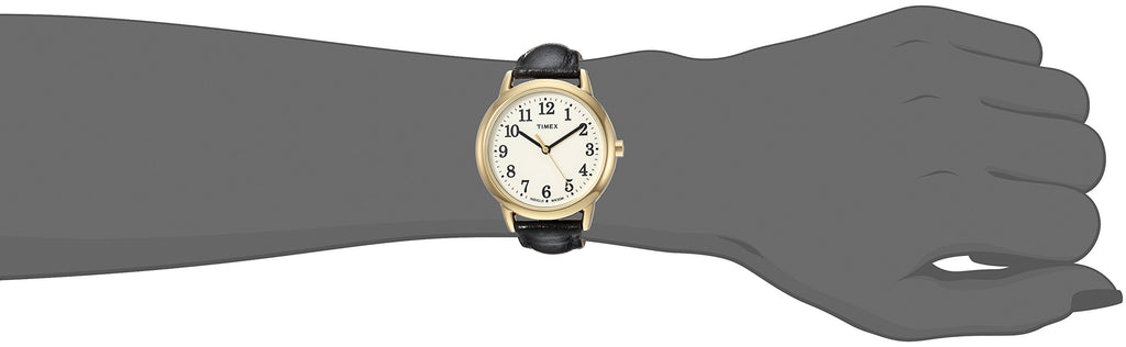 Timex Women's Easy Reader 30mm Watch - Gold-Tone Case Cream Dial with Black Croco Leather Strap