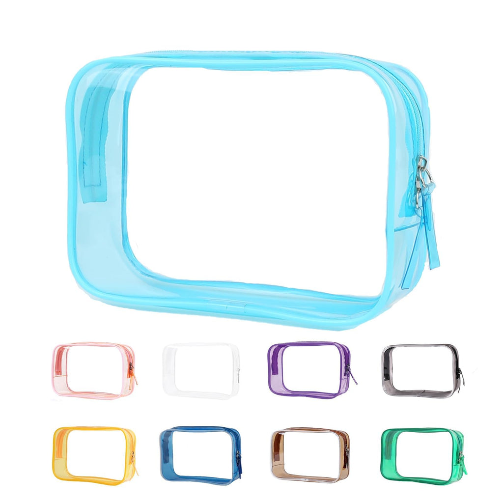Clear Pouch, Clear Makeup Bag, 6.6x2.3x4.7 TSA Approved Toiletry Bag, Clear Travel Bags for Toiletries, Clear Cosmetic Bag for W
