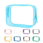 Clear Pouch, Clear Makeup Bag, 6.6x2.3x4.7 TSA Approved Toiletry Bag, Clear Travel Bags for Toiletries, Clear Cosmetic Bag for W
