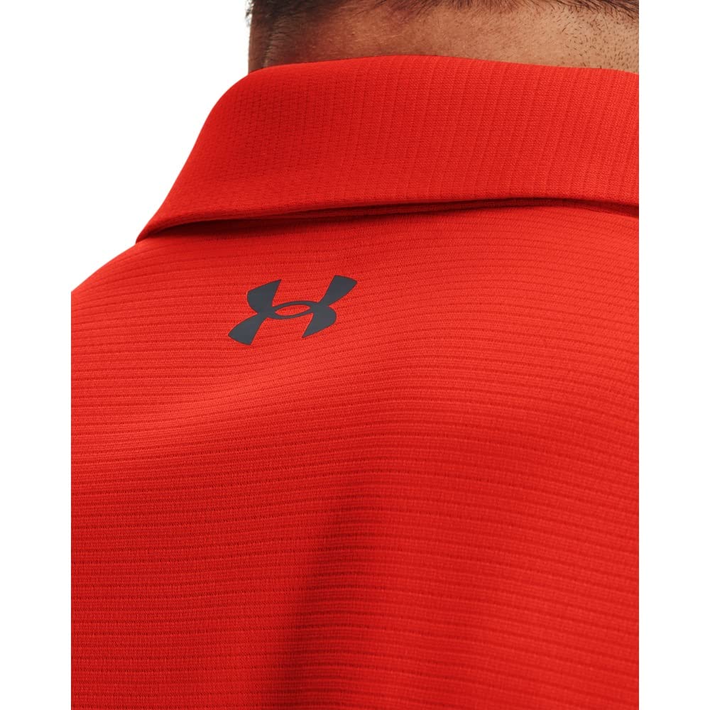 Under Armour Men's Tech Golf Polo, Phoenix Fire (296)/Pitch Gray, Large