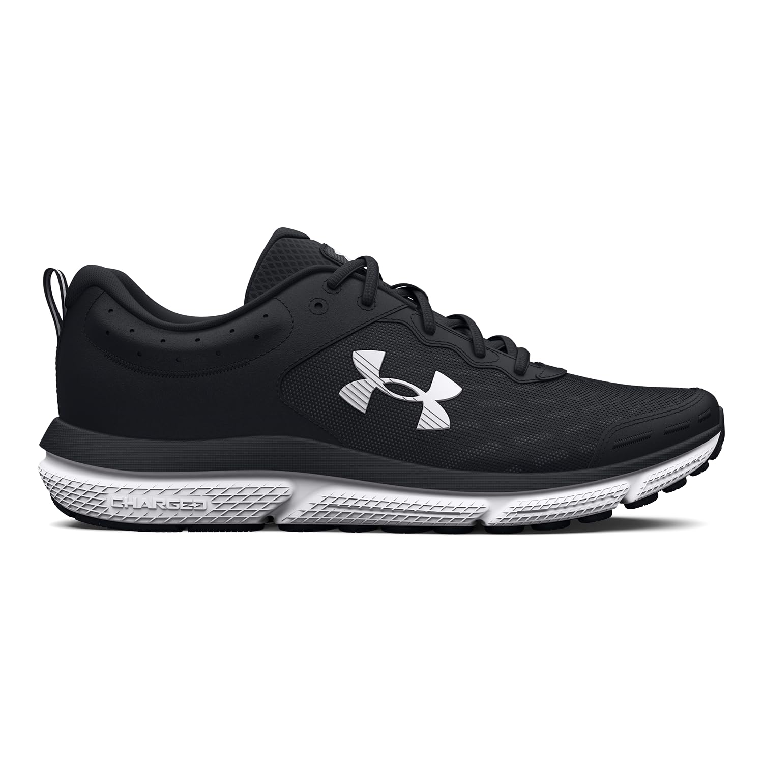 Under Armour Women's Charged Assert 10, (001) Black/Black/White, 8.5, US
