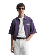 The Indian Garage Co Mens Warnter Bros Oversized Solid Stretchable Shacket Jacket
