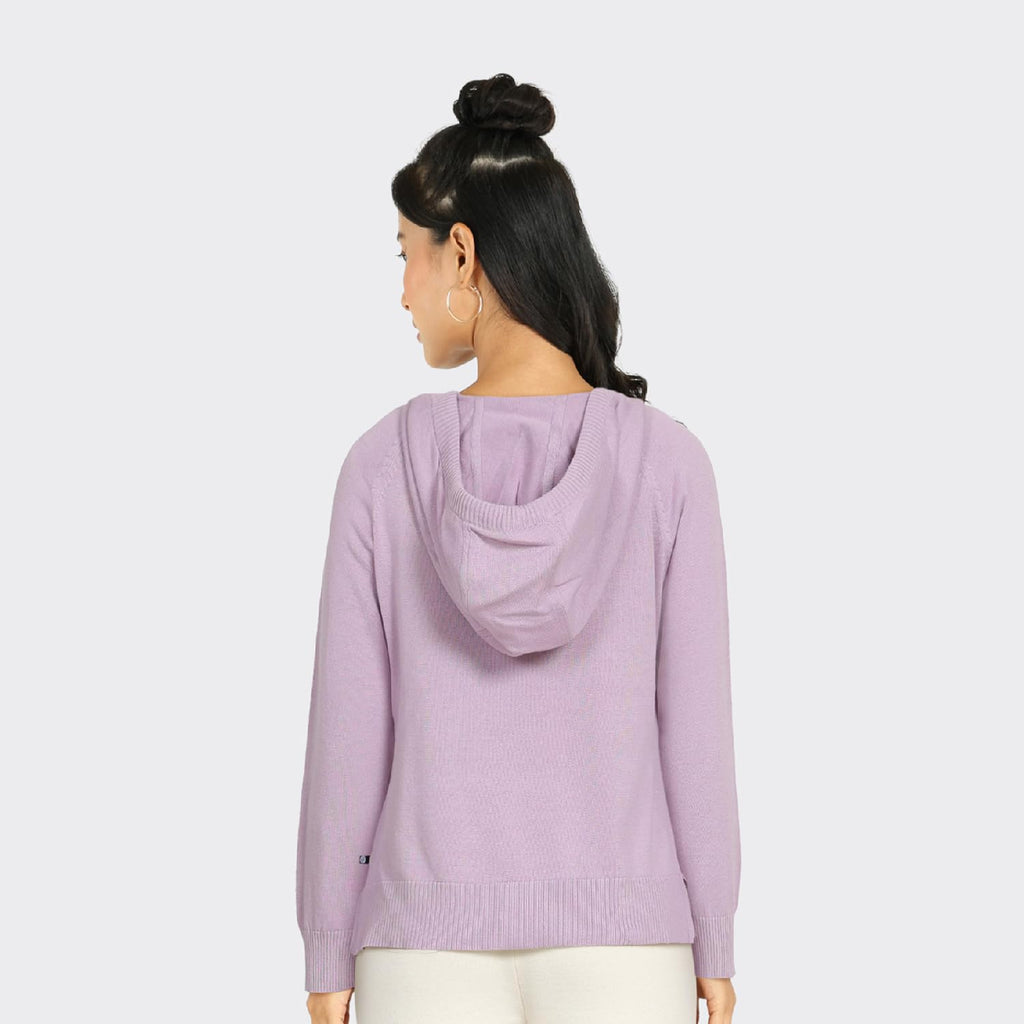BlissClub at-Ease CottonKnit Hoodie | 100% Cotton Hoodie | Adjustable Hood | Relaxed Fit