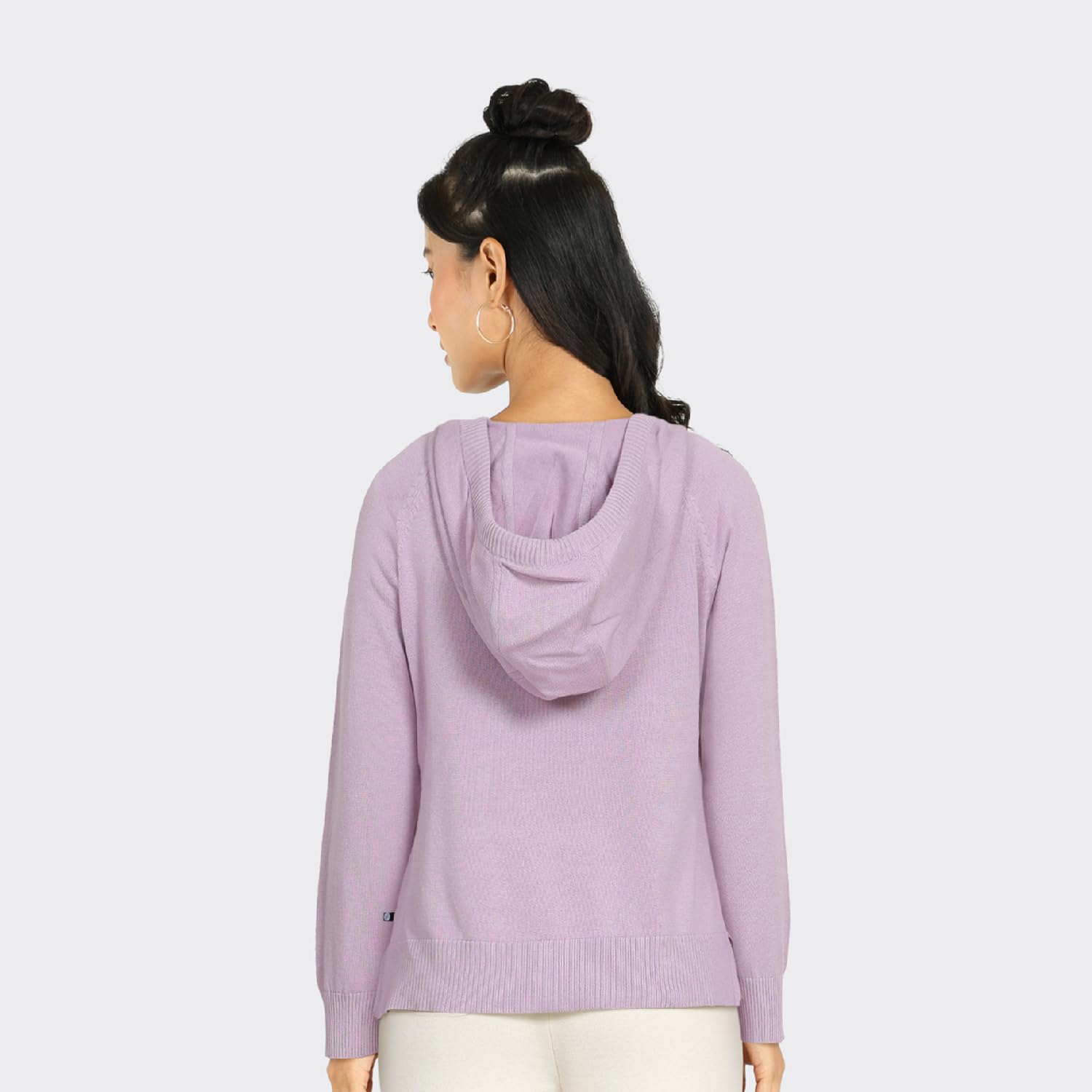 BlissClub at-Ease CottonKnit Hoodie | 100% Cotton Hoodie | Adjustable Hood | Relaxed Fit