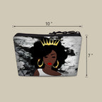 BDAWQUG Makeup Bag Cosmetic Bag 2 Pieces for Women Travel Toiletry Bag Large Capacity Accessories Organizer Sassy Black Queen Af