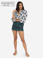 The Souled Store Ikat Twist Women and Girls Long Sleeves Collared Neck Button Front Multicolor All Over Printed Cotton Boyfriend