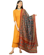 ANNI DESIGNER Womens Cotton Blend Anarkali Solid Kurta with Pant & Dupatta (Jassu Yellow_XL_Yellow_X-Large)