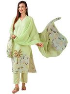ANNI DESIGNER Ladies Cotton Blend Dupatta Kurta Trousers, track, L