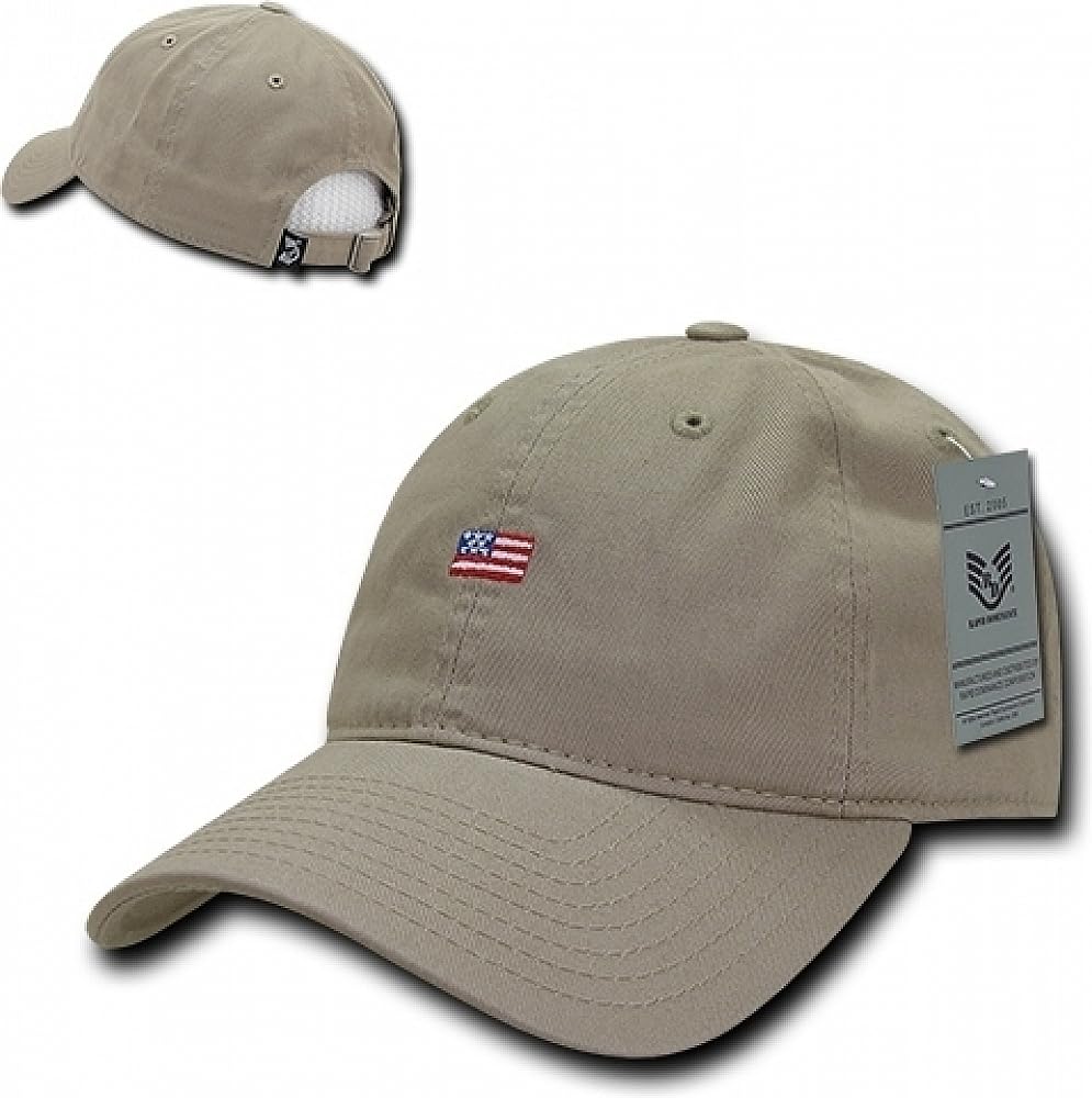 Relaxed Graphic Cap, Small USA Flag, KHA