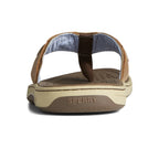 Sperry Mens Baitfish Thong Sandals, Dark Tan, 8