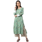Idalia Multicolour Bird Print Rayon Kurta