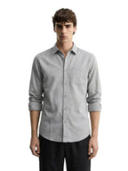 The Indian Garage Co Mens Slim Fit Solid Cutaway Collar Full Sleeves Shirt