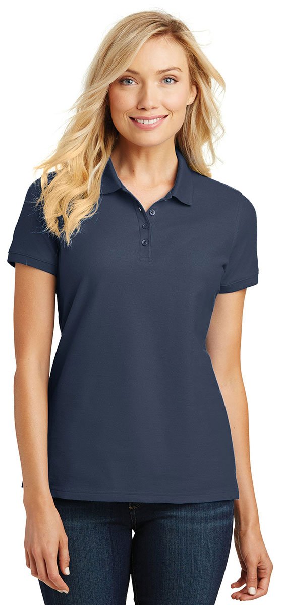 Port Authority Ladies core classic Pique Polo L100 River Blue Navy XS