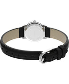 Timex Women's Easy Reader 25mm Watch - Silver-Tone Case White Dial with Black Leather Strap