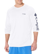columbia Mens Terminal Tackle Long Sleeve Shirt, WhiteNightshade Logo, Small