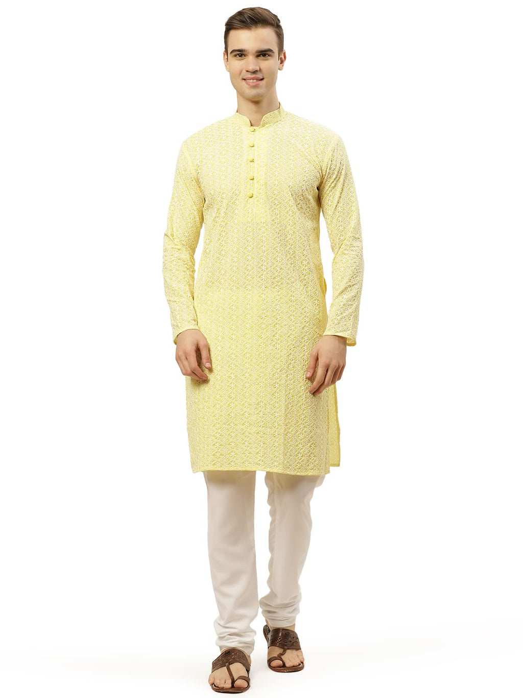 Jompers Mens & Embroidered Straight Kurta Pyjama Set