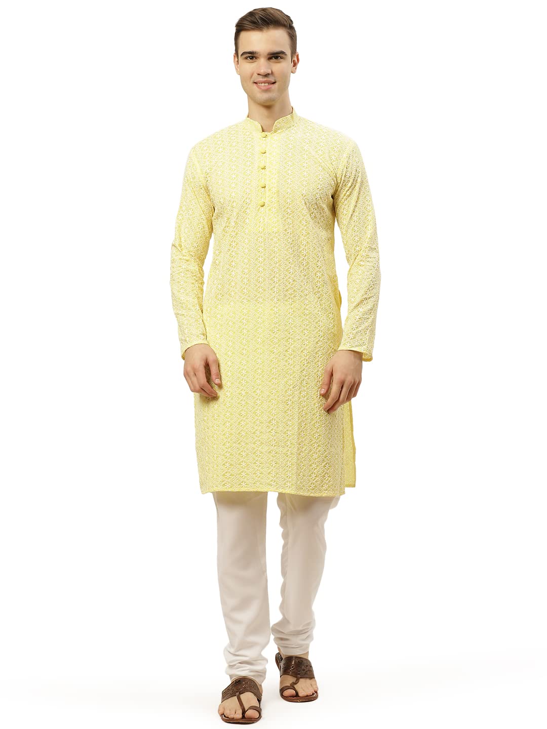 Jompers Mens & Embroidered Straight Kurta Pyjama Set