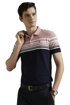 Louis Philippe Men Cotton Slim Fit T-Shirt (Lykpcslp963261_Navy, Medium)