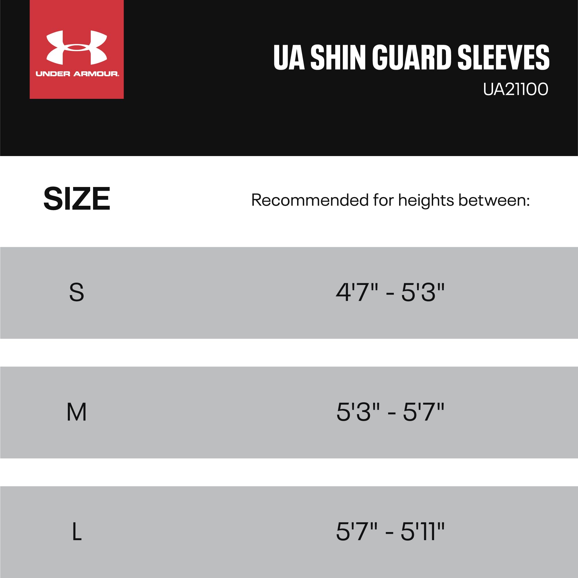 Under Armour UA Shin Guard Sleeves Black L