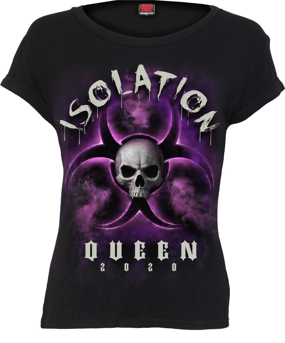 Spiral - Isolation Queen - Boatneck Cap Sleeve Top Black - S