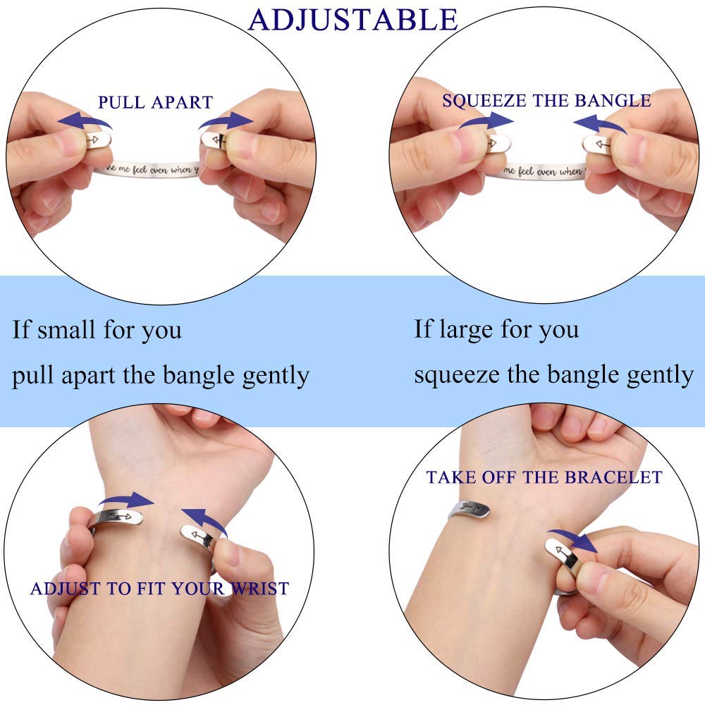 Btysun Bracelets for Women Inspirational Gifts for Teenage Best Friend Bracelets Women Gifts for Christmas Mantra Quotes Engrave