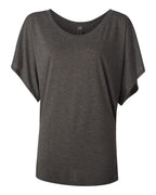 Ladies Flowy Draped Sleeve Dolman T-Shirt - BLAcK - S(D0102H7WH9X)