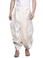 Manyavar Elegant Art Silk Readymade Stiched Dhoti For Men - (Cream, Xx-Large)
