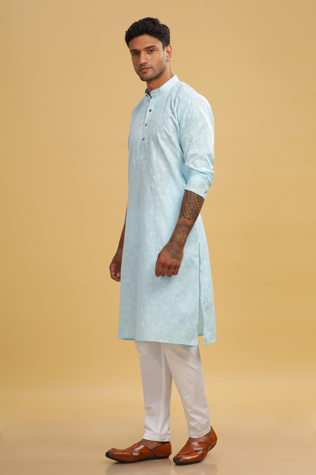 Be Active MenS Printed Cotton Blend Kurta Set || Men Kurta Pajama || Men Kurta Pajama Set || Kurta Pajama For Men (C-Rf0059 Set