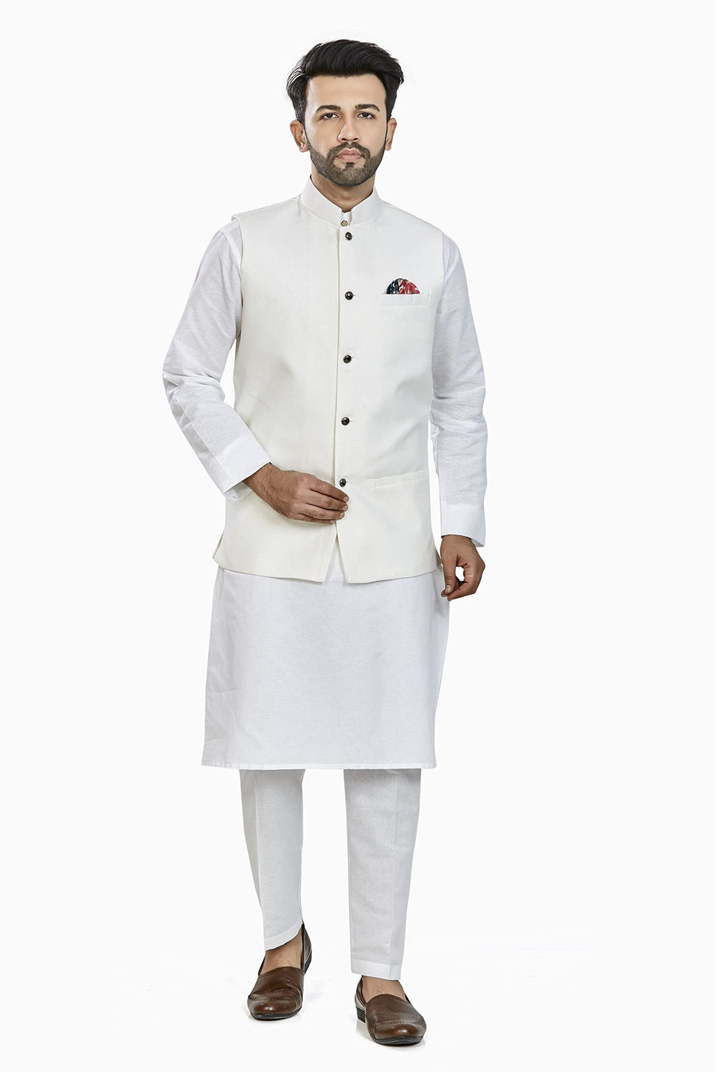 BE ACTIVE Mens Linen Blend Nehru Jacket With Mandarin Collar || Ethnic Koti For Men || Men Koti Formal|| Men Koti Wedding (RFKT