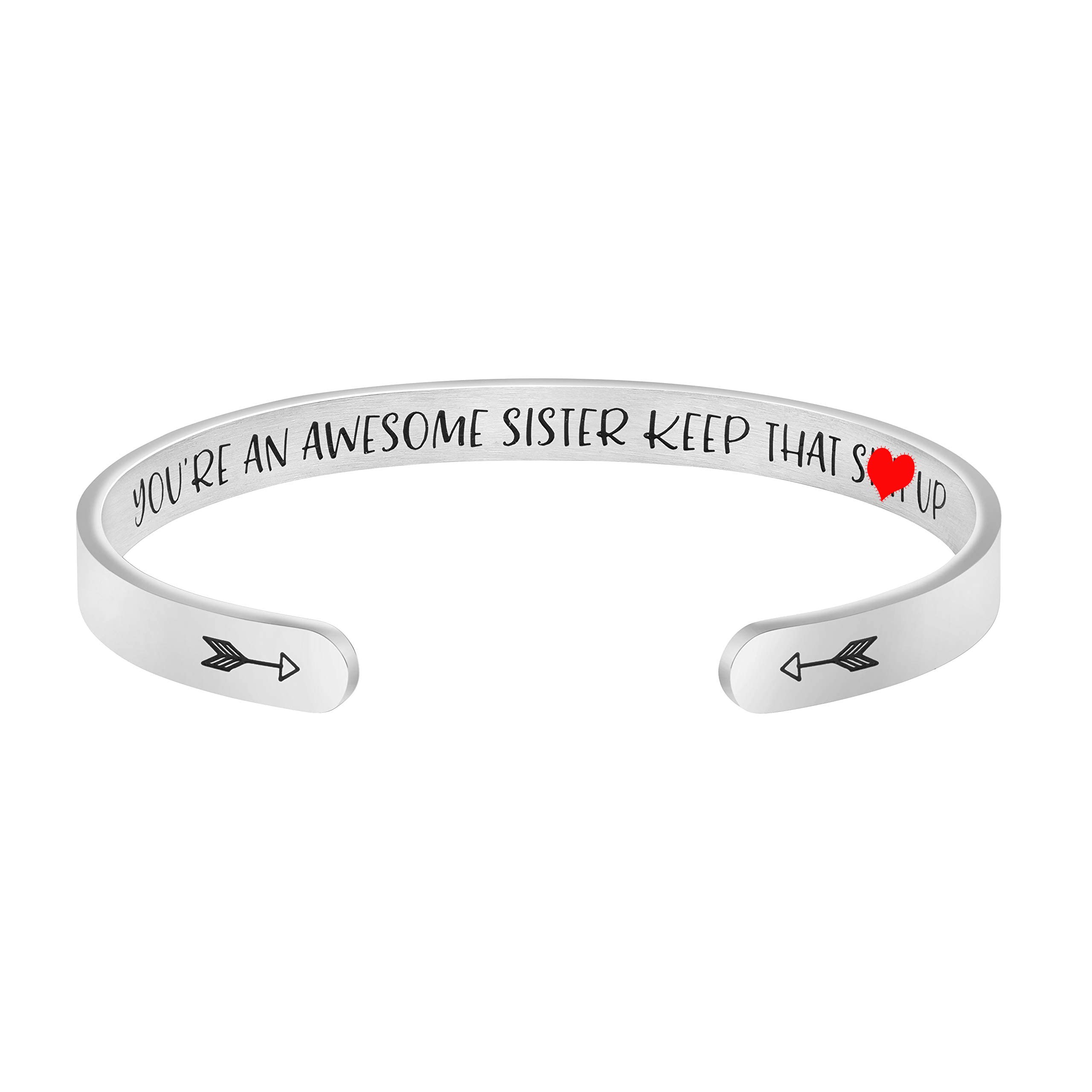 JoycuFF Funny Gifts for Sisters Birthday Gifts for Her Bracelets for Friends Graduation Christmas Gifts