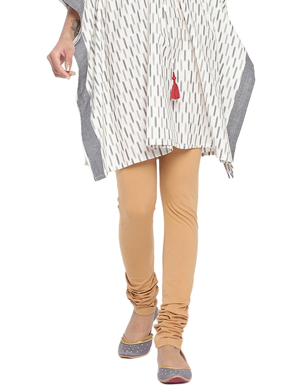 Fabindia Womens Beige Cotton Solid Churidar