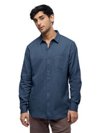 The Souled Store Solids Blue Men and Boys Relaxed Fit Full Slevees Cotton Shirt Shirts Casual Button-Down Half Sleeve Printed Gr