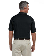 Mens Tall 6 oz Ringspun cotton Piqu Short-Sleeve Polo - BLAcK - XLT(D0102H7NB0J)