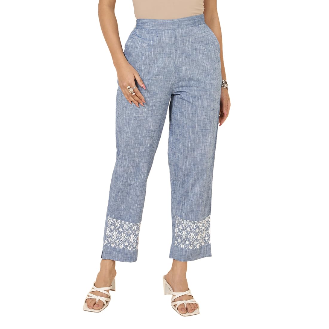 Fabindia Womens Relaxed Casual Pants (20052929_Grey