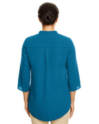 Ladies Perfect Fit34-Sleeve crepe Tunic - BLAcK - XS(D0102H7NAZ8)