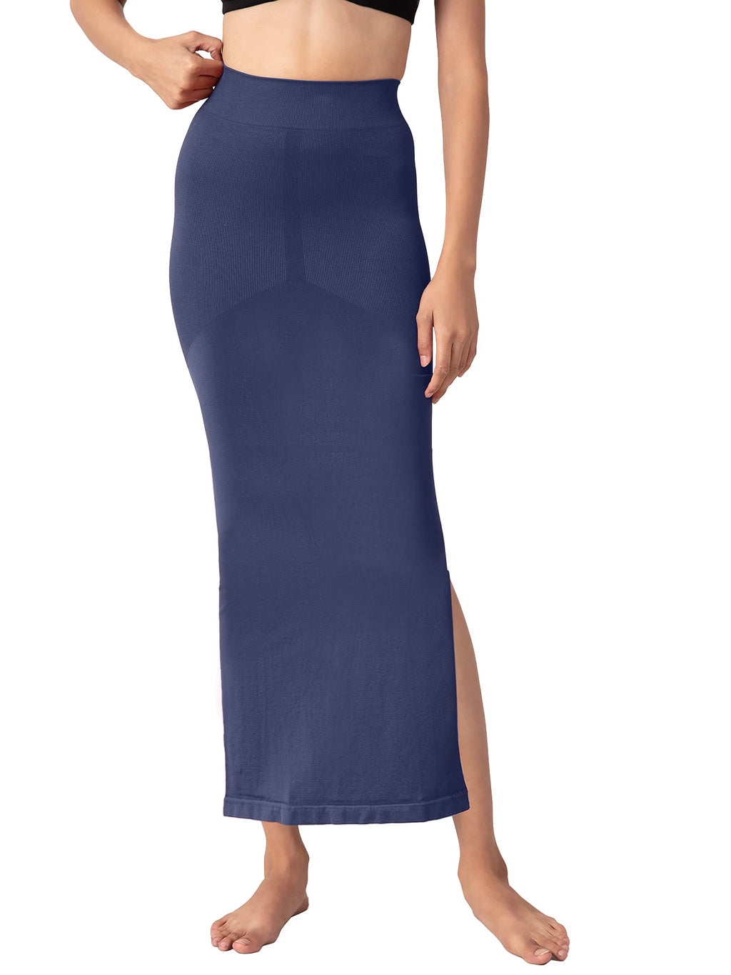 NYKD Seamless Spandex Saree Shapewear for Women Petticoat/Peticote Saree Shapewear, NYSH01, Blue(Peacoat Navy), XL, 1N