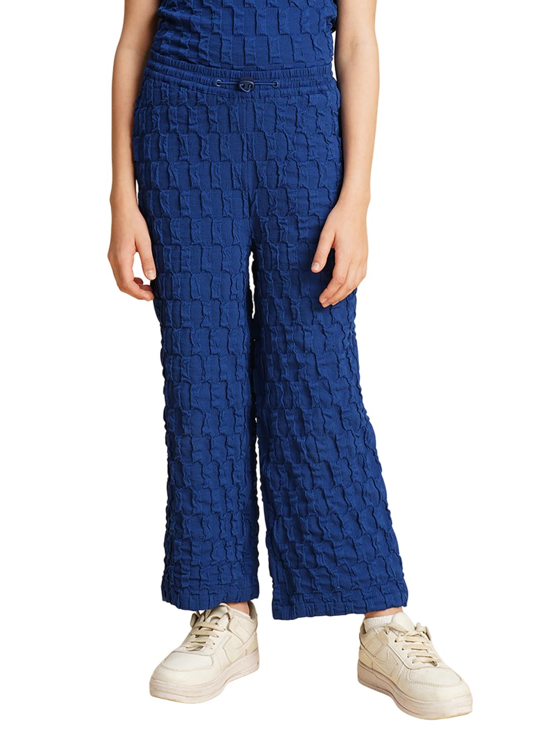 Vero Moda Girls Relaxed Fit Mid Rise Blue Pants
