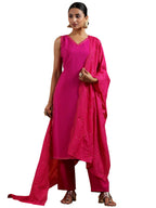 Libas Womens Silk Blend Kurta Sets (35610_Red