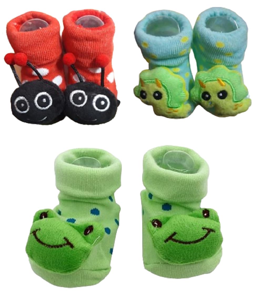 Naughty Baby New Born Shoes Booties In Attractive Design (Pack Of 3) 6