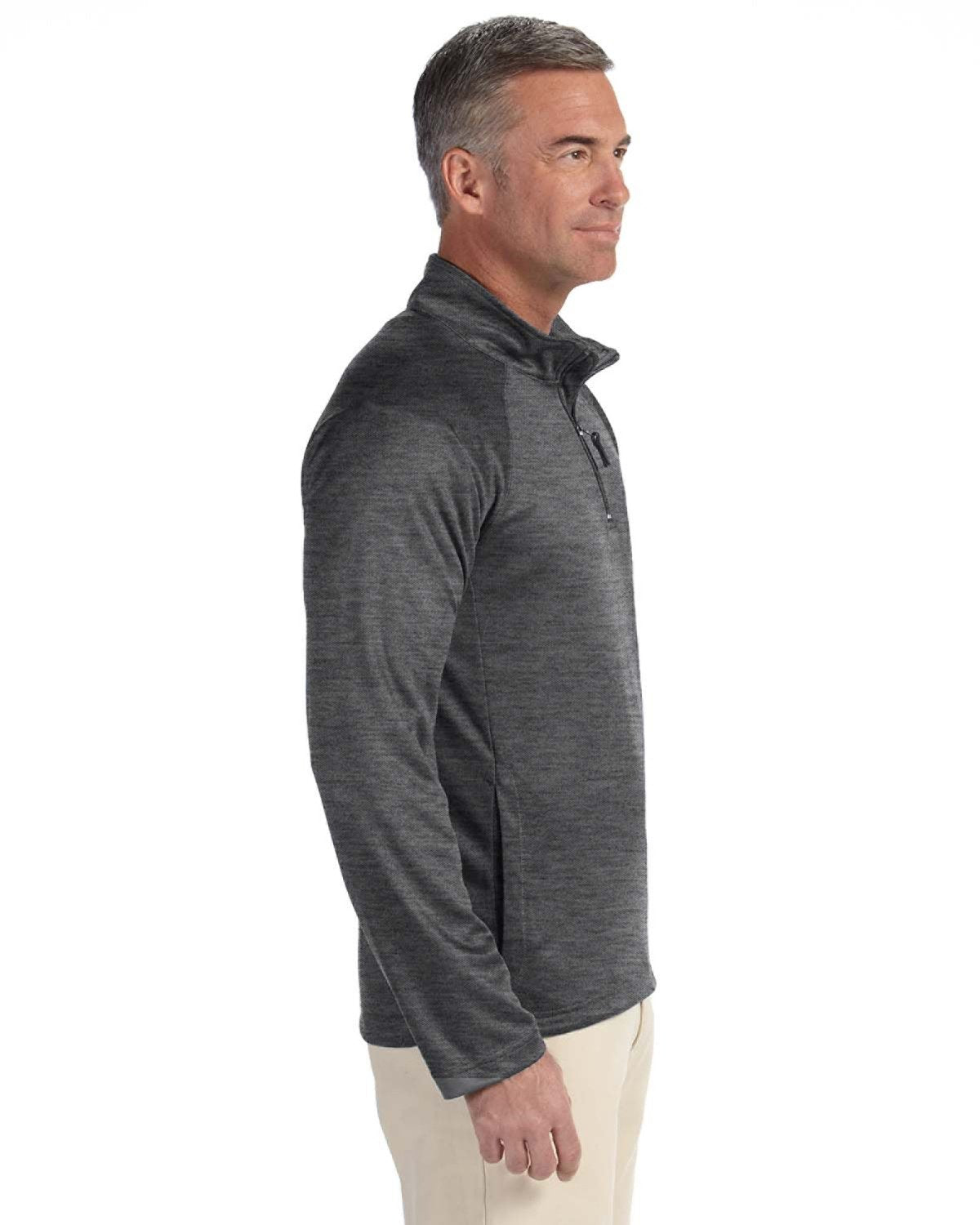 Mens Stretch Tech-Shell compass Quarter-Zip - DK gREY HEATHER - S(D0102H7Y7HT)