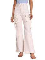 Miss Chase Womens Wide Leg High Regular Stretchable Denim Pant (MCSS24DEN13-06-187-34, Green, 34)