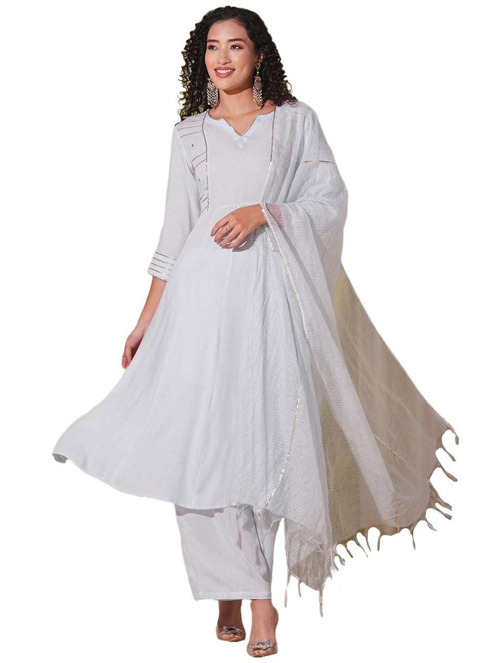 ANNI DESIGNER Womens Rayon Viscose Embellished Anarkali Kurta with Pant & Dupatta (Sikana Sky Blue-VKS01_XXL_Sky Blue_XX-Large)