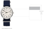 Timex Men's Weekender 40mm Watch - Silver-Tone Case Cream Dial with Blue Fabric Slip-Thru Strap