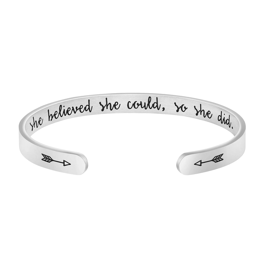 JoycuFF Inspirational Gifts for Women Bracelets for Women Birthday Christmas Friendship Gifts for Women Friends Stainless Steel 