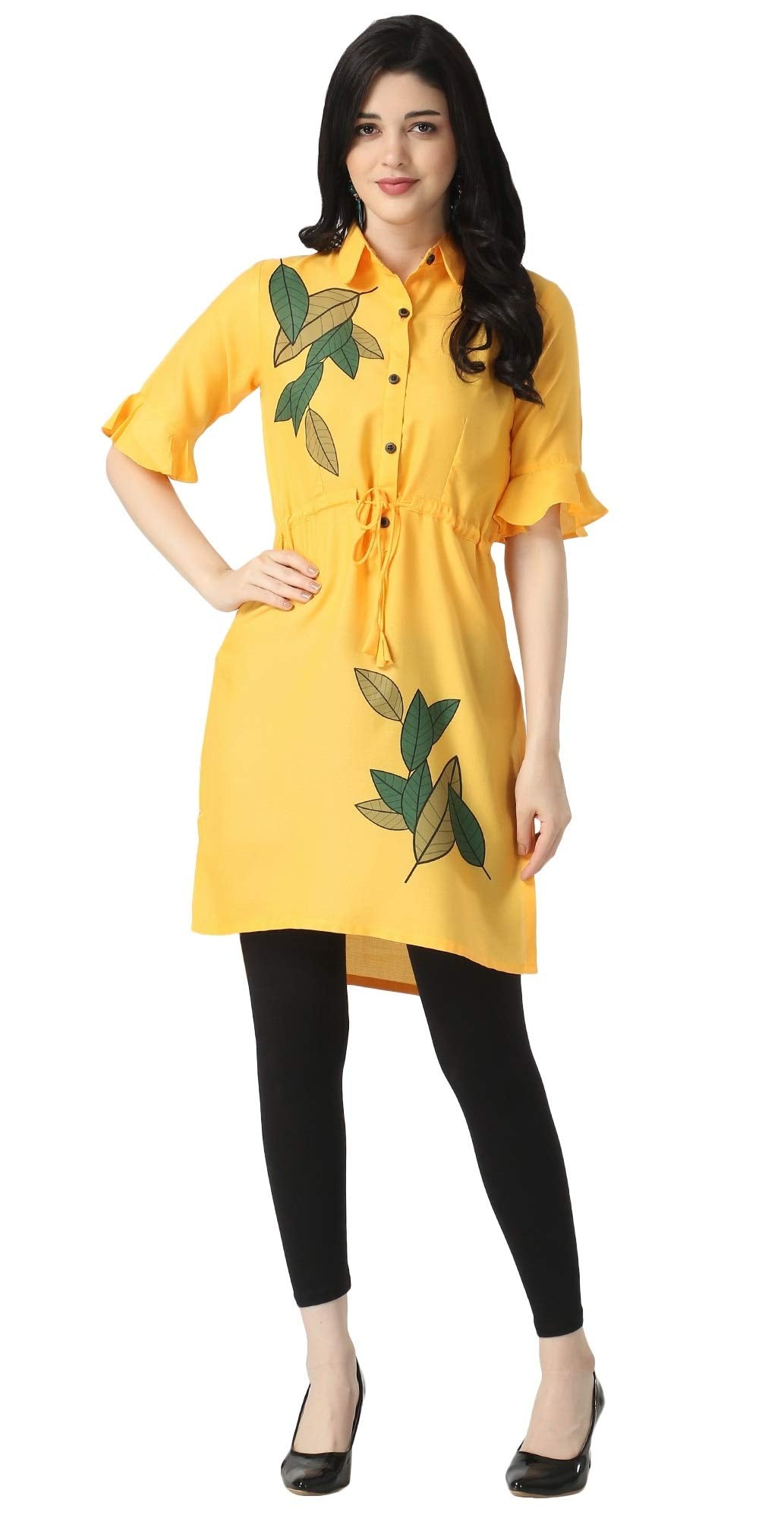 Om Sai Latest Creation Designer Slub Rayon Fully Stitched Straight Kurti For Women & Girls On Jeans Palazzo Or Skirt (Plus Size