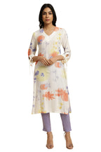 W For Woman Ecru Floral Printed Rayon Blend Kurta And Pant Set