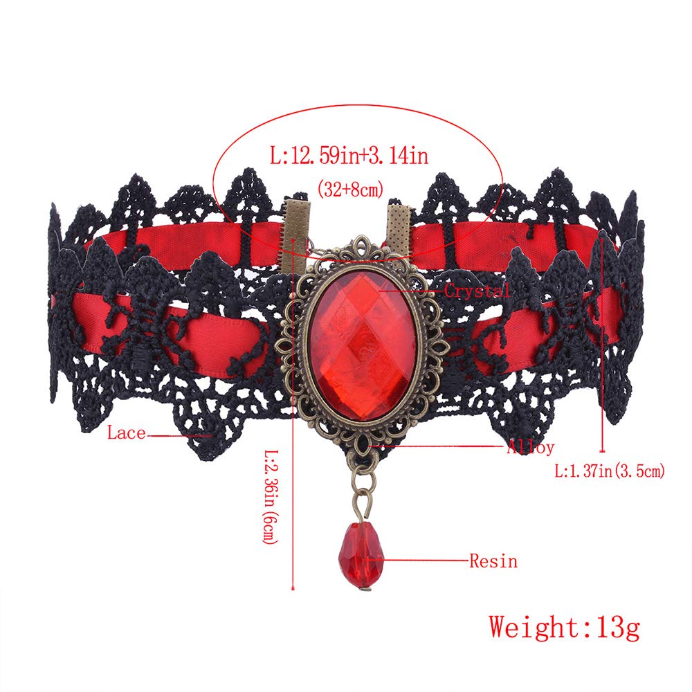 AOCHEE Black Lace Choker Necklace Lace Gothic Choker for Women for Halloween Weeding Costume Party Prom Vampire Choker (Black)