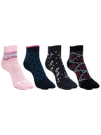 Bonjour Ankle Length Woolen Thumb Socks For Women- Pack of 4