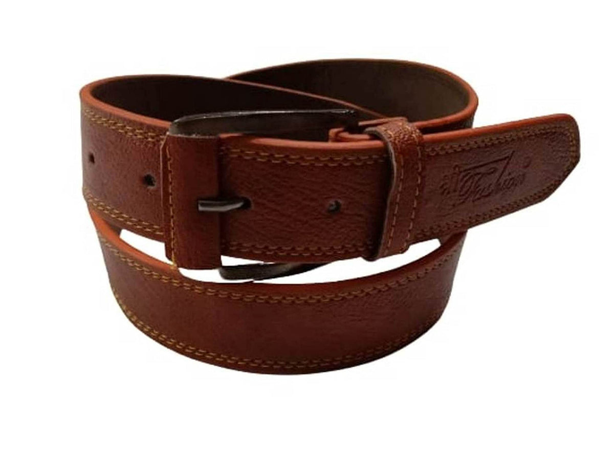 Shree Fashion Men Synthetic Leather Belt Needle Pink Point Buckle (36, Tan) 36